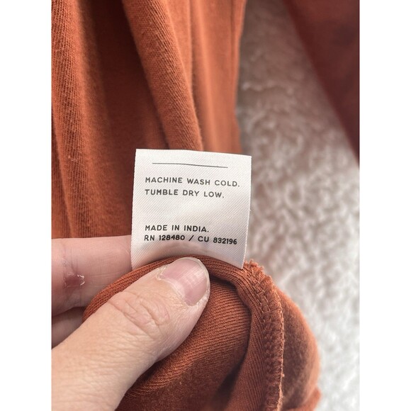 Pact Airplane Cardigan Women XS/S Orange Organic Cotton Open Pockets Oversized - Picture 4 of 7